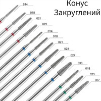 Фреза алмазная Конус закругленный синий